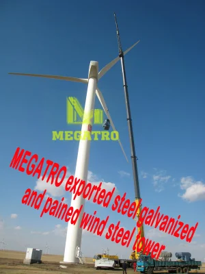 Megatro exportierter Stahlturm aus verzinktem und lackiertem Windstahl